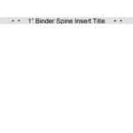 11″ Binder Spine Inserts With Binder Spine Template Word