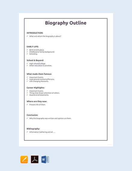11+ Biography Templates - DOC, PDF, Excel  Free & Premium Templates Inside Free Bio Template Fill In Blank With Free Bio Template Fill In Blank