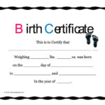 11 Birth Certificate Templates (Word & PDF) – Free Template Downloads Pertaining To Novelty Birth Certificate Template