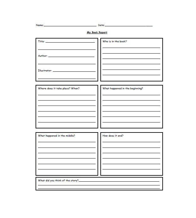 11 Book Report Templates & Reading Worksheets - Free Template  With Middle School Book Report Template For Middle School Book Report Template