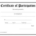 11+ Certificate Of Participation Templates – Printable Templates Intended For Participation Certificate Templates Free Download