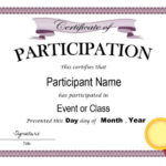 11+ Certificate Of Participation Templates – Printable Templates Pertaining To Participation Certificate Templates Free Download
