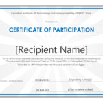 11+ Certificate Of Participation Templates – Printable Templates With Participation Certificate Templates Free Download