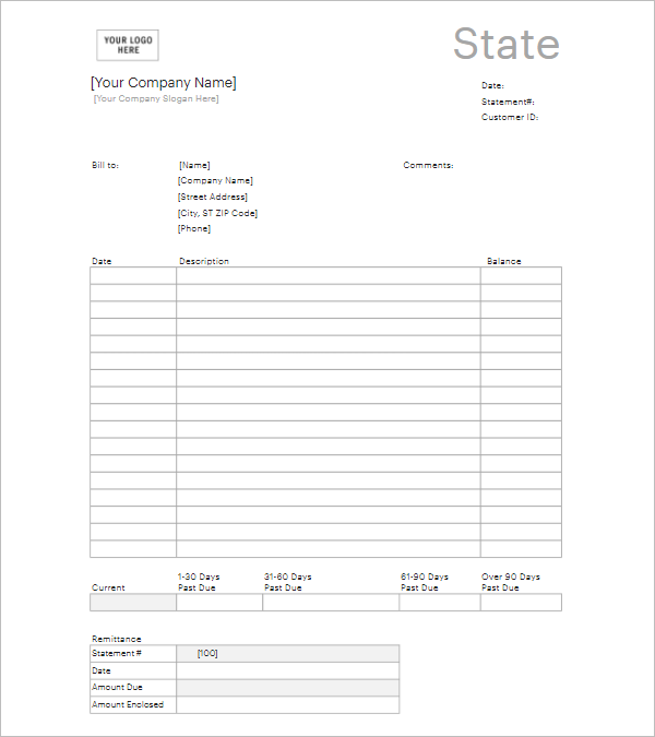 11+ Free Bank Statement Template PDF, PSD. Doc, Excel, Word Formats Inside Blank Bank Statement Template Download