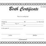 11 Free Birth Certificate Templates In MS Word & PDF Throughout Novelty Birth Certificate Template