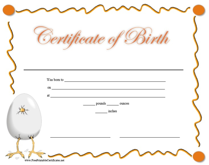 11 Free Printable Birth Certificate Templates (Word & PDF) ~ Best  For Novelty Birth Certificate Template For Novelty Birth Certificate Template
