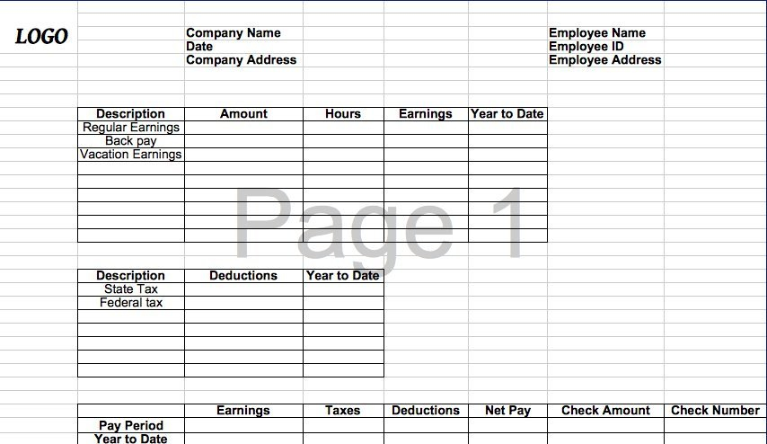 11 Great Pay Slip / Paycheck Stub Templates - Free Template Downloads With Regard To Pay Stub Template Word Document Inside Pay Stub Template Word Document
