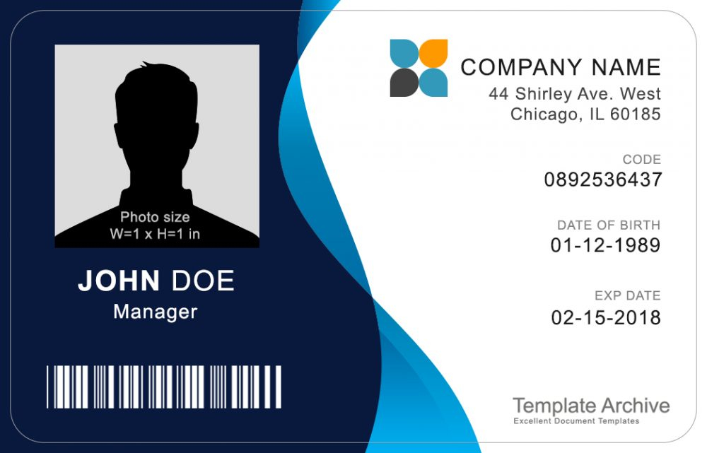 11 ID Badge & ID Card Templates FREE - TemplateArchive Within Personal Identification Card Template For Personal Identification Card Template