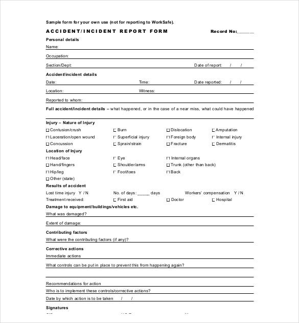 11+ Incident Report Templates - Free PDF, Word Format  Free  Regarding First Aid Incident Report Form Template Within First Aid Incident Report Form Template