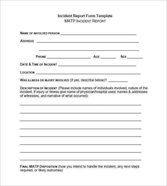 11+ Incident Report Templates - PDF, Docs, Apple Pages  Free  Regarding Incident Report Form Template Word With Incident Report Form Template Word