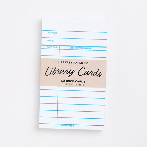 11+ Library Card Templates - PSD, EPS  Free & Premium Templates With Library Catalog Card Template Intended For Library Catalog Card Template