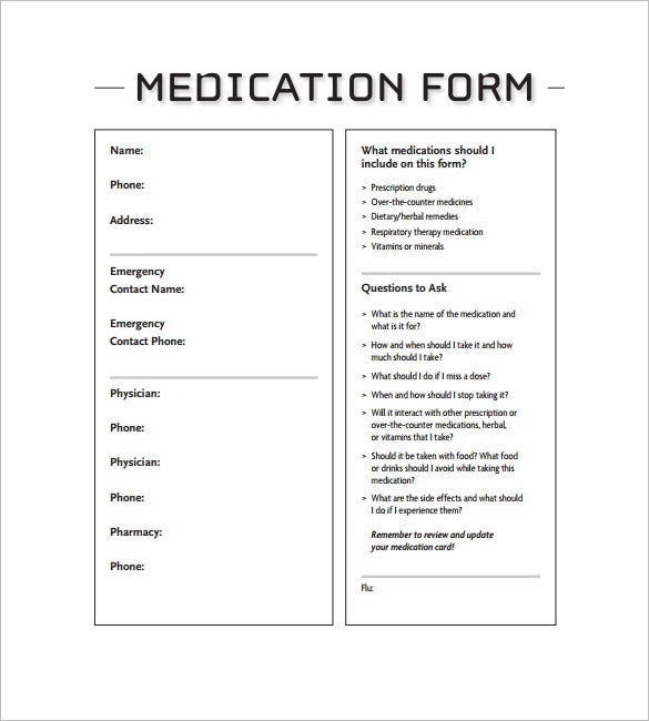 11+ Medication Card Templates - DOC, PDF  Free & Premium Templates In Medication Card Template Inside Medication Card Template