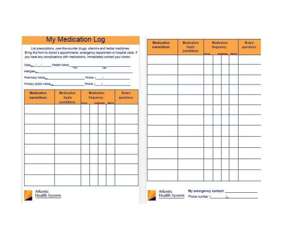 11 Medication List Templates for any Patient [Word, Excel, PDF] With Medication Card Template With Regard To Medication Card Template