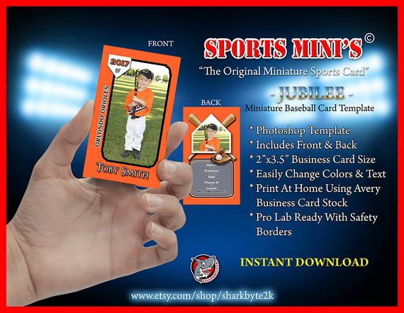 11 Miniature Baseball Card Photoshop Template for printing on Business  Card Stock. Easy and professional Pertaining To Baseball Card Size Template