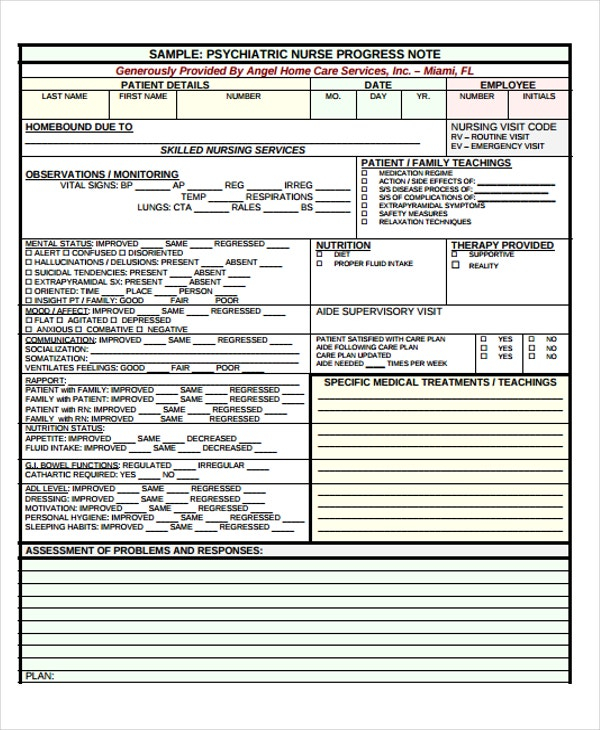 11+ Nursing Note Templates - Free Samples, Examples Format Download  Throughout Nursing Home Physician Progress Note Template Within Nursing Home Physician Progress Note Template