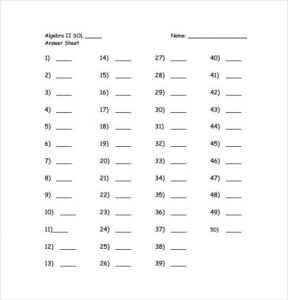 11+ Printable Answer Sheet Templates, Samples & Examples Free Inside ...