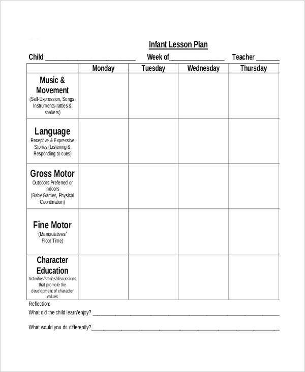 11+ Printable Preschool Lesson Plan Templates -Free PDF, Word  Inside Blank Preschool Lesson Plan Template With Regard To Blank Preschool Lesson Plan Template