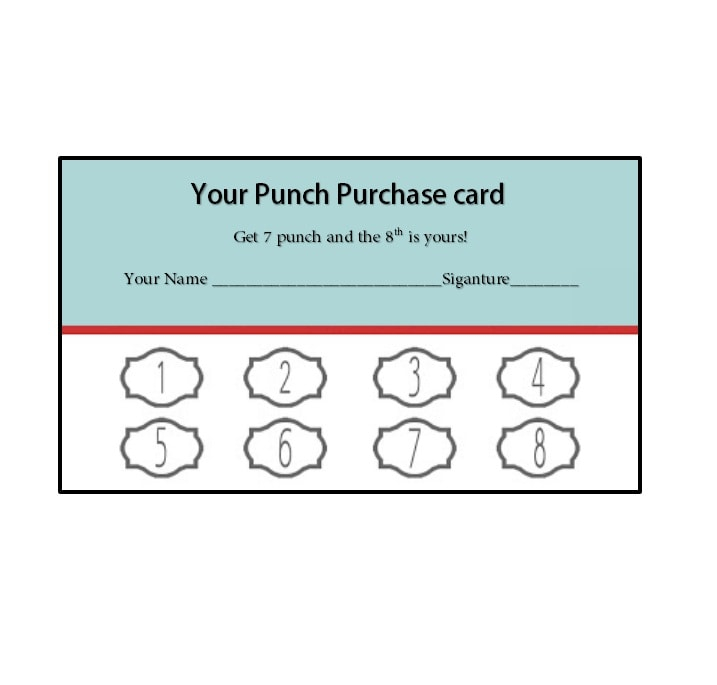 11 Printable Punch / Reward Card Templates [11% Free] Intended For Free Printable Punch Card Template Inside Free Printable Punch Card Template