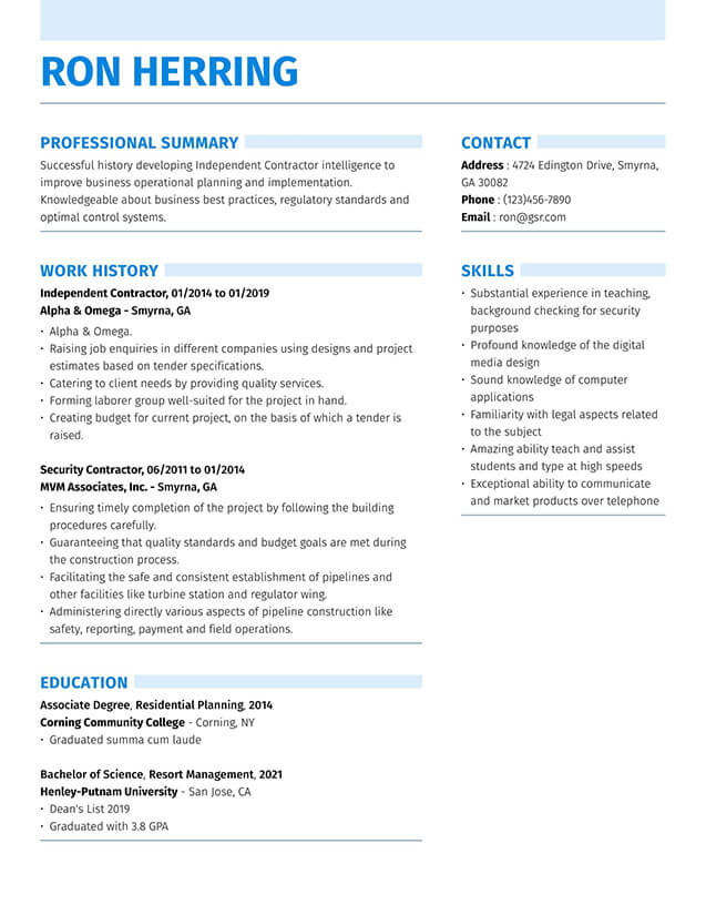 11 Resume Templates: Edit & Download in Minutes With Regard To High Resume Templates What To Look For