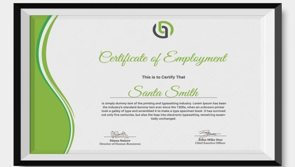 11+ Sample Certificate of Employment Templates - PDF, DOC, PSD, AI  In Certificate Of Service Template Free With Certificate Of Service Template Free