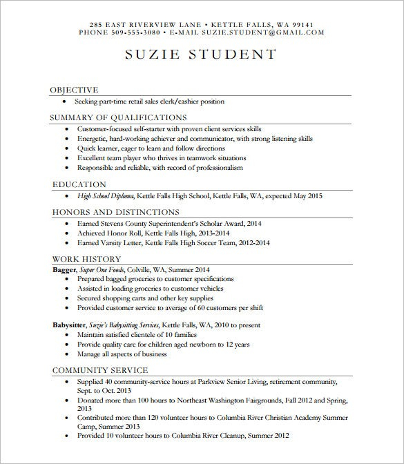 11+ Sample High School Resume Templates - PDF, DOC  Free  Throughout High Resume Templates What To Look For Inside High Resume Templates What To Look For
