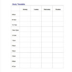 11+ Timetable Template – Free Sample, Example, Format  Free  With Blank Revision Timetable Template