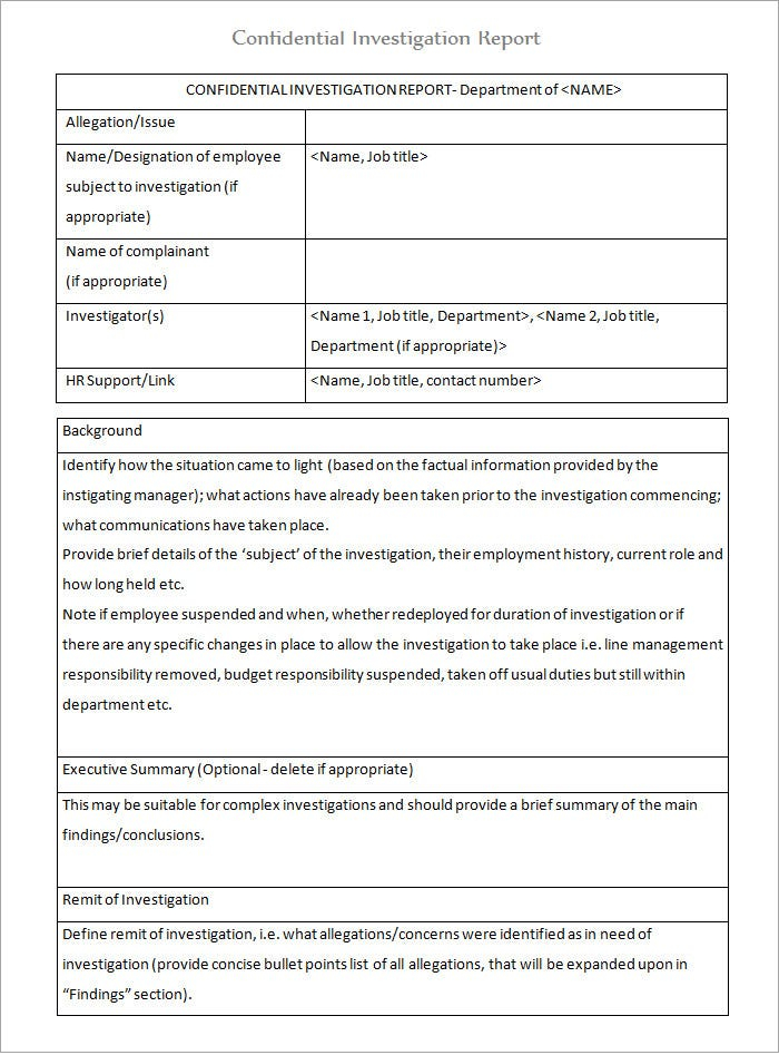 11+ Workplace Investigation Report Templates  Free & Premium Templates Throughout Hr Investigation Report Template Regarding Hr Investigation Report Template
