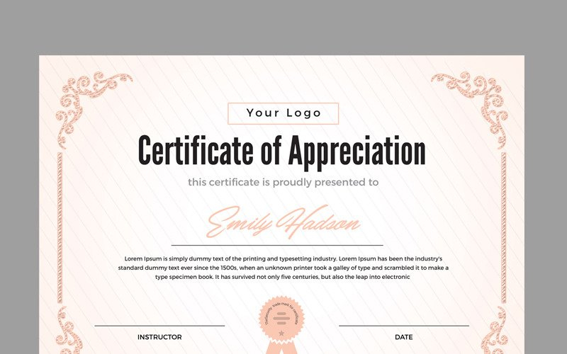 Appreciation Certificate Template With In Appreciation Certificate Templates Pertaining To In Appreciation Certificate Templates