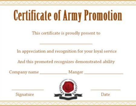 Army Certificate Of Promotion Template - Template Free Within Army Certificate Of Completion Template Regarding Army Certificate Of Completion Template