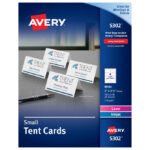 Avery® Small Tent Cards, Uncoated, Two Sided Printing, 1111″ X 1111 11/1111″, 111  Cards (5111101111) Inside Blank Tent Card Template