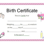 Baby Doll Birth Certificate Template Ba For – Carlynstudio