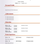 Basic Blank CV Resume Template For Fresher Free Download – Popular  Pertaining To Free Blank Cv Template Download