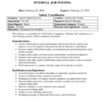 Best Photos Of Internal Job Posting Template Word Resume For  Inside Internal Job Posting Template Word