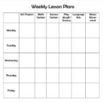 Best Photos Of Printable Weekly Preschool Lesson Plans – Preschool  Regarding Blank Preschool Lesson Plan Template