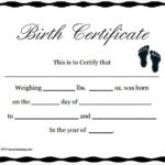 Birth Certificate Template – 11+ Word, PDF, PSD, AI, InDesign  Regarding Baby Doll Birth Certificate Template