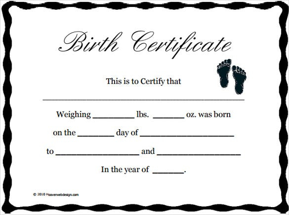 Birth Certificate Template - 11+ Word, PDF, PSD, AI, InDesign  Regarding Baby Doll Birth Certificate Template For Baby Doll Birth Certificate Template