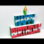 Birthday Cake Pop Up Card Happy Birthday Kirigami Free Template  In Happy Birthday Pop Up Card Free Template