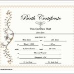 Blank Birth Certificate Template For Elements Novelty Images  Regarding Novelty Birth Certificate Template