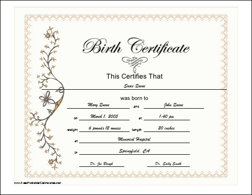 Blank Birth Certificate Template For Elements Novelty Images  Regarding Novelty Birth Certificate Template Regarding Novelty Birth Certificate Template