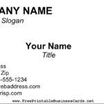 Blank Business Card With Free Editable Printable Business Card Templates