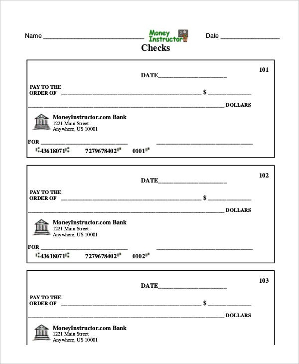 Blank Check Template - 11+ Free PDF Documents Download  Free  With Regard To Blank Business Check Template Word Intended For Blank Business Check Template Word