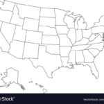 Blank Outline Map Usa Royalty Free Vector Image With Regard To Blank Template Of The United States