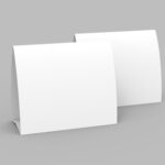 Blank Paper Tent Template, White Tent Cards Set With Empty Space.