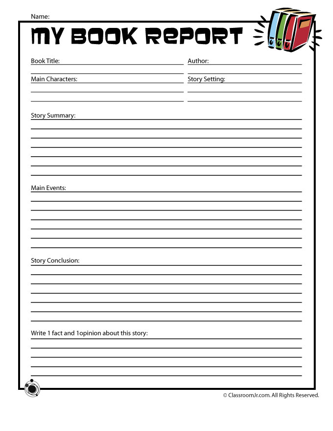 Book Report Forms Within First Grade Book Report Template