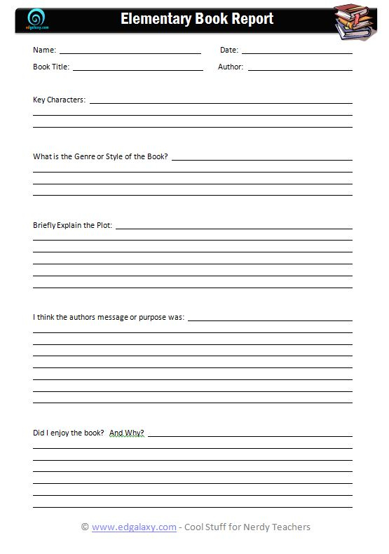 Book Report — Thinking Tools, Graphic Organisers & Templates  With High School Book Report Template Intended For High School Book Report Template
