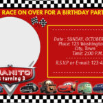 CARS DISNEY BIRTHDAY INVITATION Template  PosterMyWall Regarding Cars Birthday Banner Template