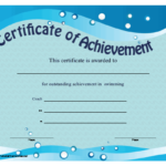 Certificate Of Achievement – Swimming Printable Certificate Within Free Swimming Certificate Templates