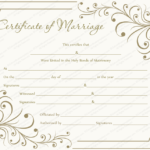 Creamy Gray Marriage Certificate Template – For Word With Regard To Certificate Of Marriage Template