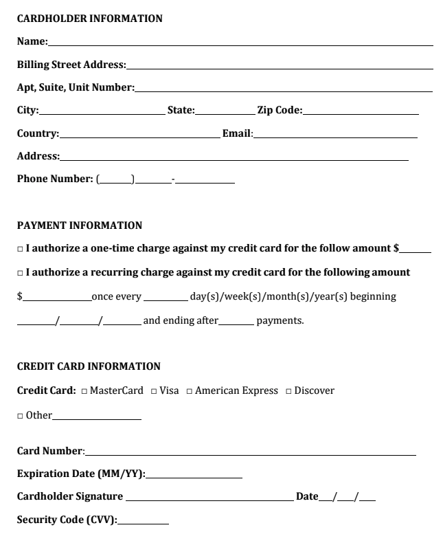 Credit Card Authorization Form Template  Housecall Pro Inside Authorization To Charge Credit Card Template Pertaining To Authorization To Charge Credit Card Template