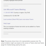 Customizing Microsoft Teams Meeting Invitations : Jeff Schertz’s Blog Throughout Email Template For Meeting Invitation
